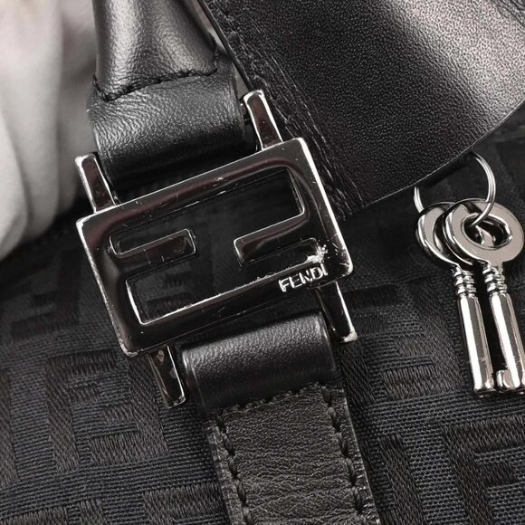 Fendi Black Canvas Zucchino Handbag - Picture 5 of 11